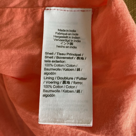 JCREW Factory Tie Neck Vivid Coral & white Floral MIDI Dress With Pockets - Picture 10 of 14